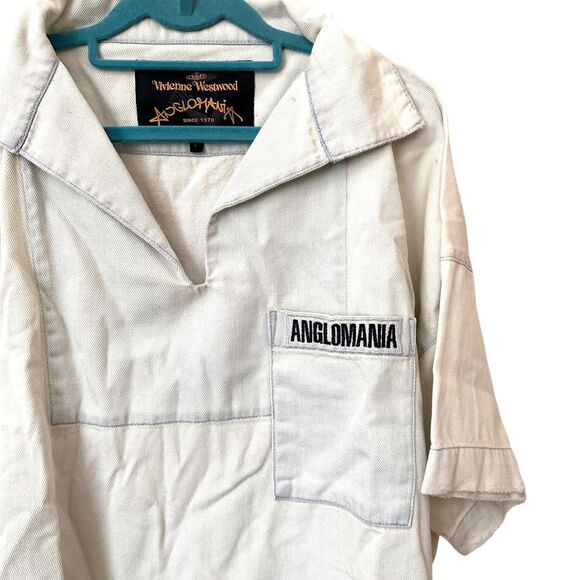 VIVIENNE WESTWOOD ANGLOMANIA Distressed Oversized Denim Top Large - Picture 4 of 7